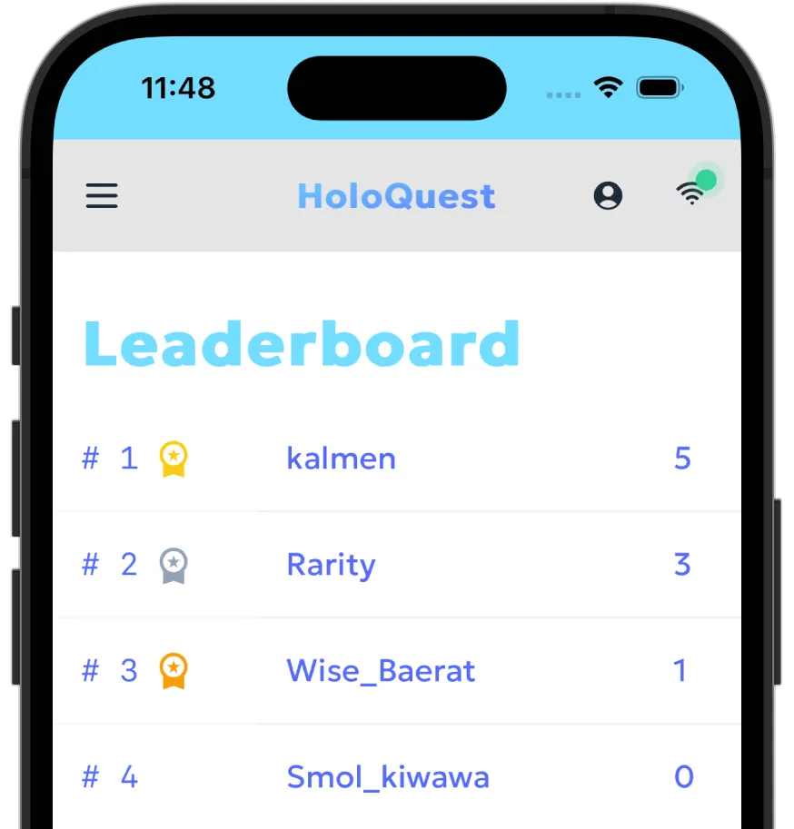 Mockup of the leaderboard feature.